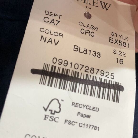 NWT J. Crew Blue Wide Leg Ultra High Rise Pleated Trouser Pants Size 16 - Picture 9 of 12